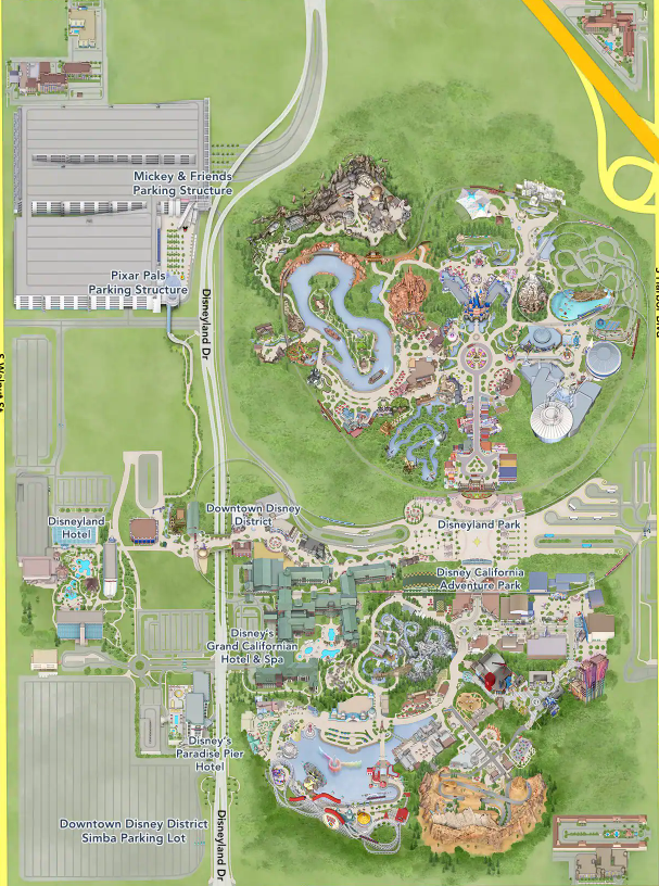Disneyland California resort map