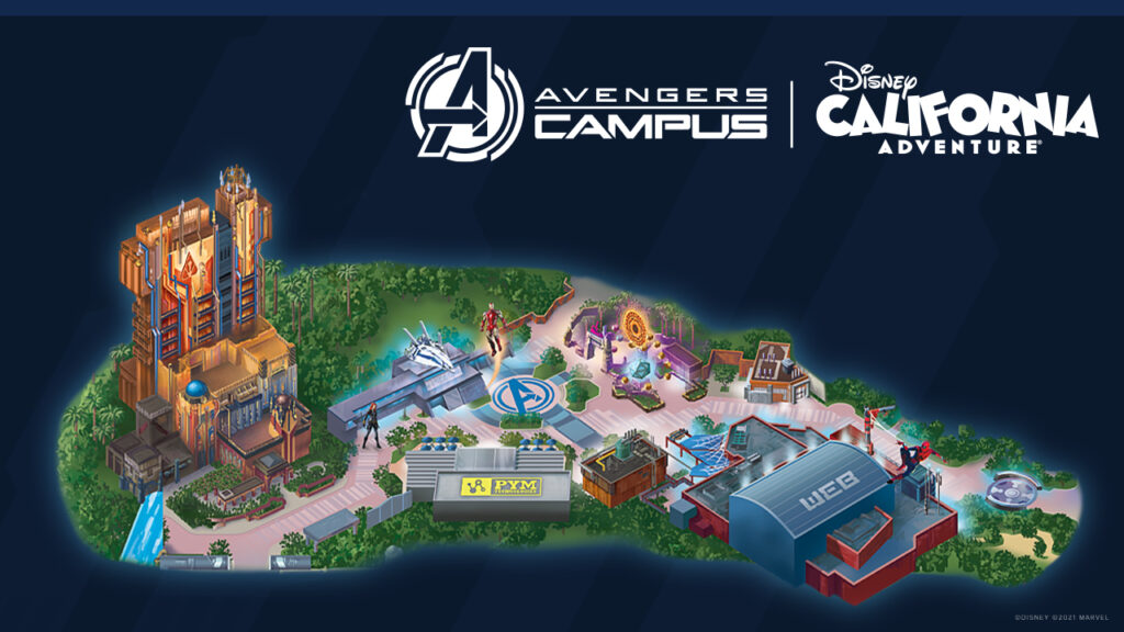 avengers campus map