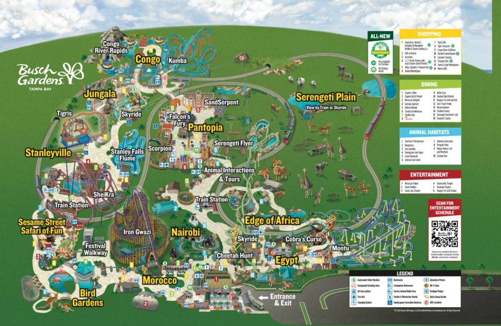 Mappa Busch Gardens Tampa Bay